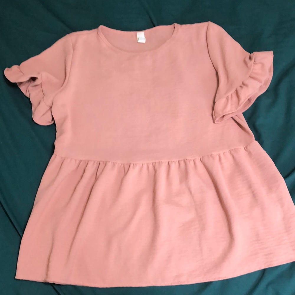 Pink peplum top